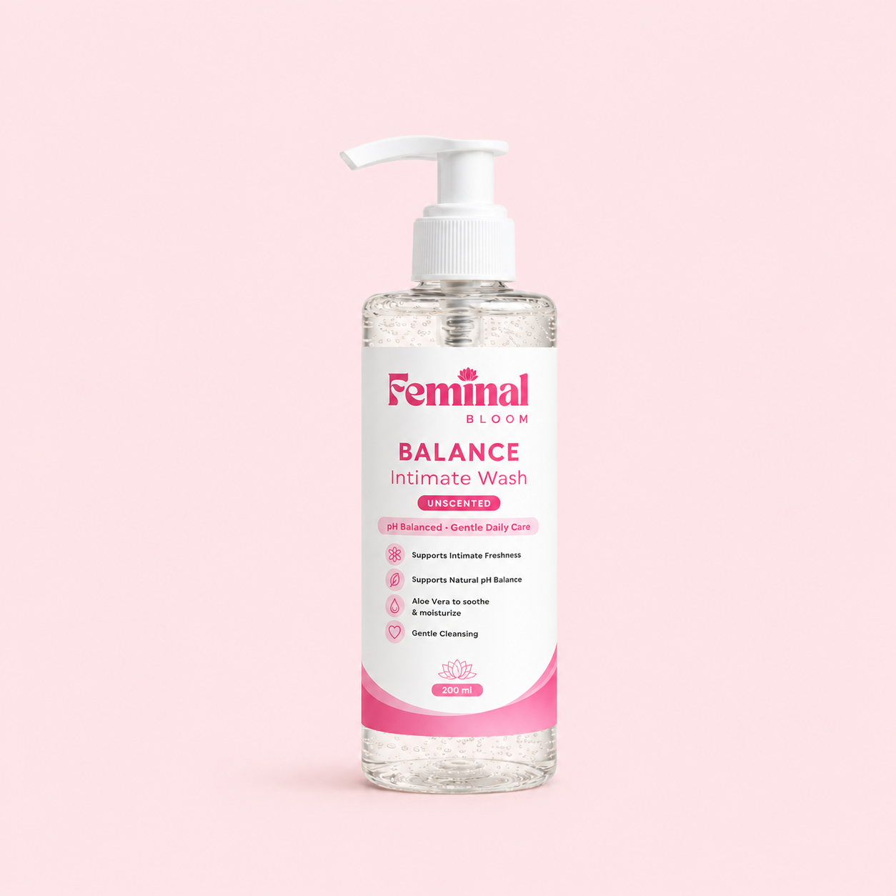 Feminal Bloom Balance Intimate Wash (Unscented) | pH-Balanced Feminine Wash
